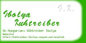 ibolya kuhtreiber business card