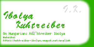 ibolya kuhtreiber business card